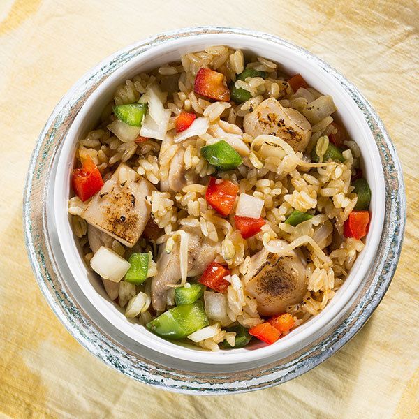 Ваби Саби Теппаньяки рис с курицей