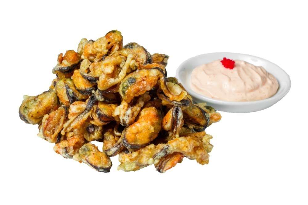 Креветки в панировке. Сухари к мидиям. Мидии в панировке. Корейские картофельные шарики. Сифудо мориавасэ.